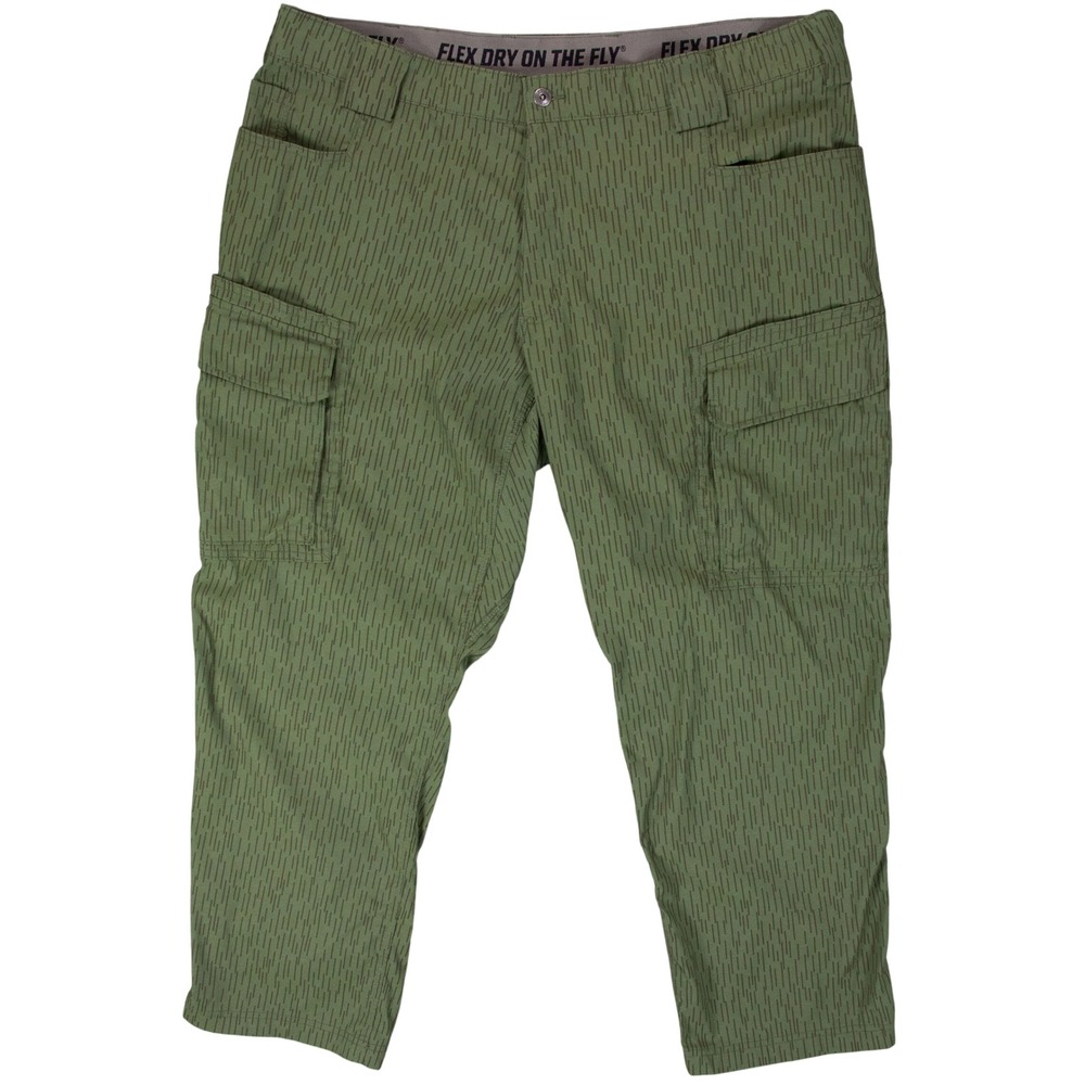 Duluth Trading Co Flex Dry On The Fly Raindrop Camo Cargo Pants Mens 42x30 Green